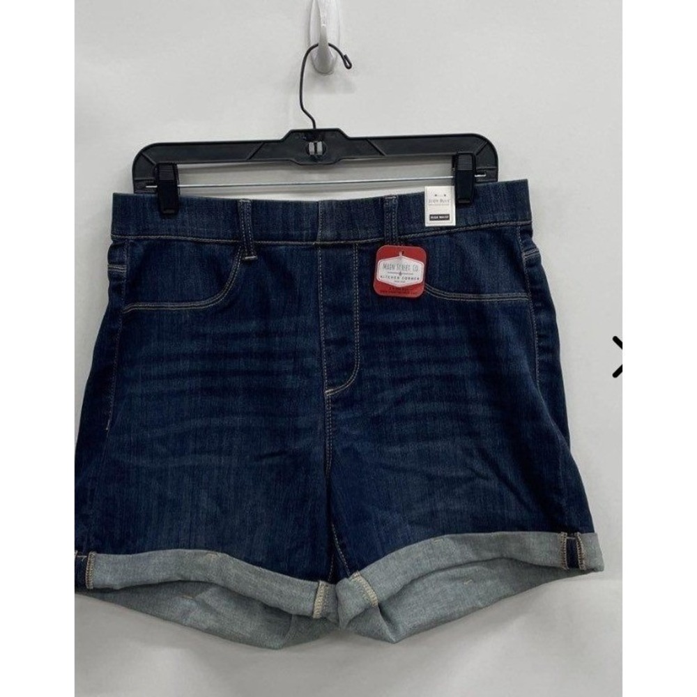 Judy Blue Riley High Waist Pull On Denim Shorts Dark Wash 1XL JB150139 DK
